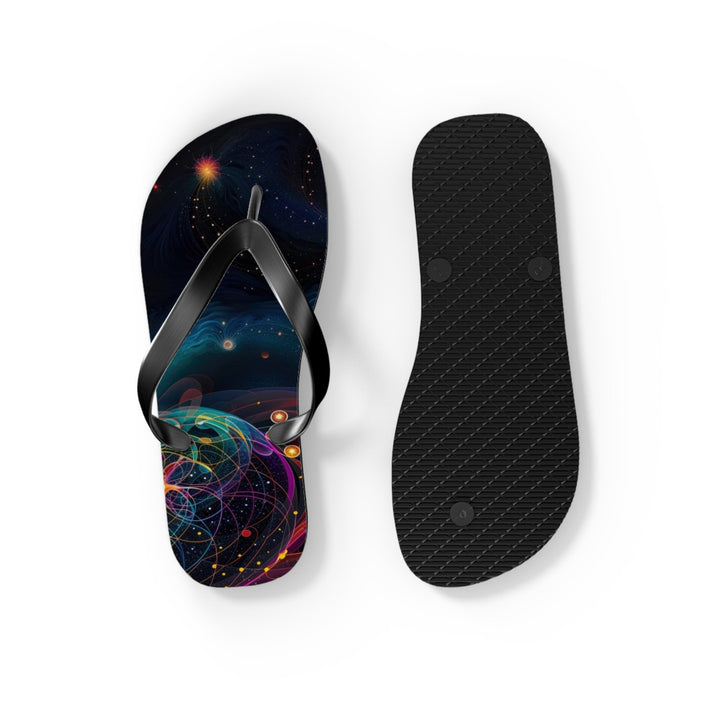 Cosmic Vibrant Tapestry - Flip Flops - Shoes - g(0D·IO) - XL - Black sole -