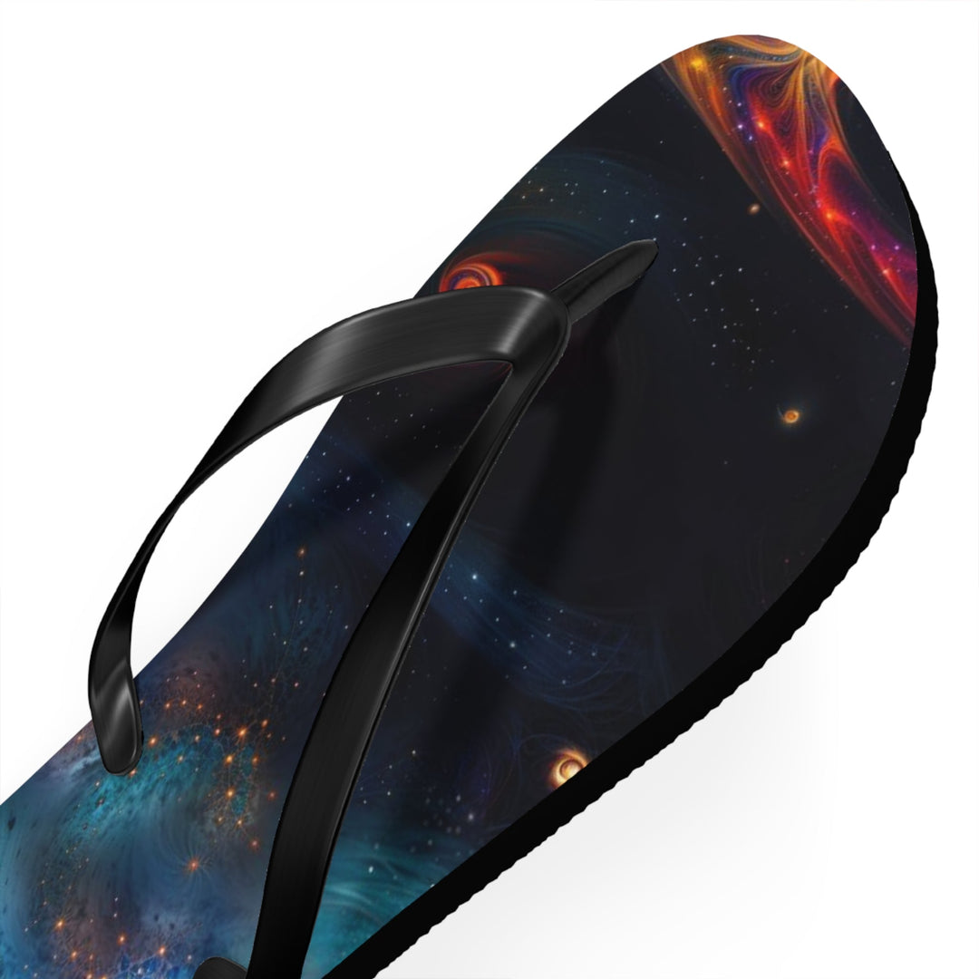 Cosmic Vibrant Tapestry - Flip Flops - Shoes - g(0D·IO) - XL - Black sole -