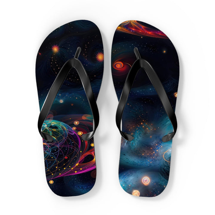 Cosmic Vibrant Tapestry - Flip Flops - Shoes - g(0D·IO) - XL - Black sole -