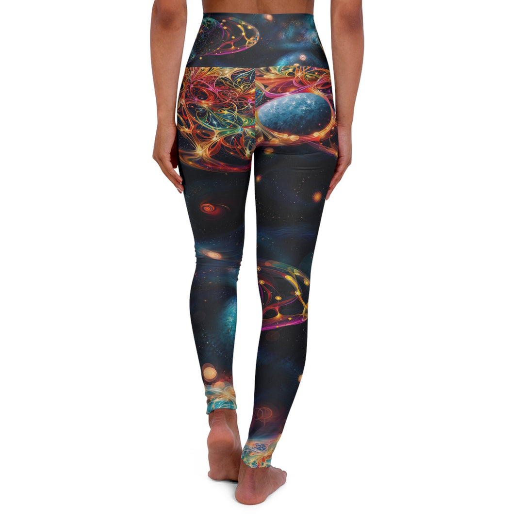 Cosmic Vibrant Tapestry - High Waisted AOP Yoga Leggings - All Over Prints - g(0D·IO) - XS - -