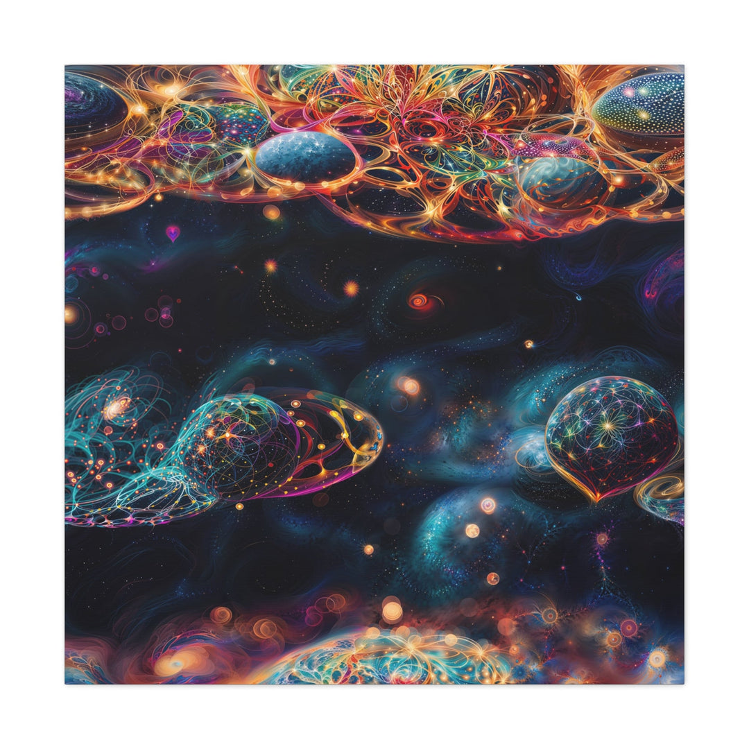 Cosmic Vibrant Tapestry - Matte Canvas Print 1.25" - Canvas - g(0D·IO) - 36" x 36" - 1.25" -