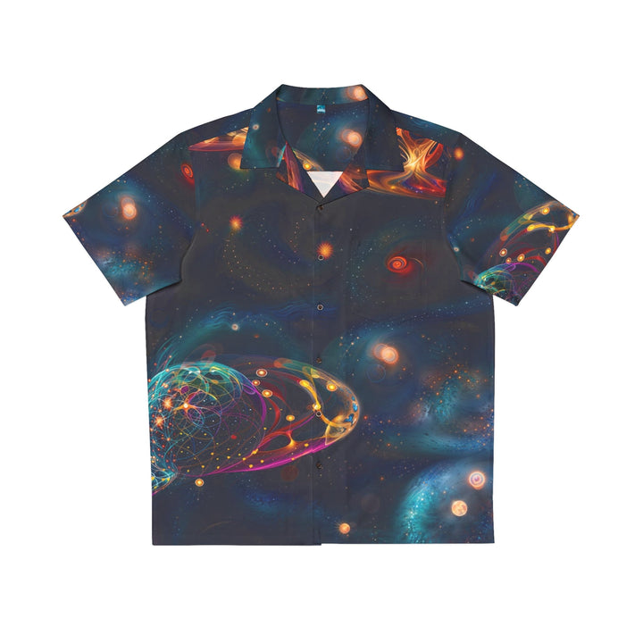 Cosmic Vibrant Tapestry - Men's Hawaiian Shirt - All Over Prints - g(0D·IO) - S - Black -