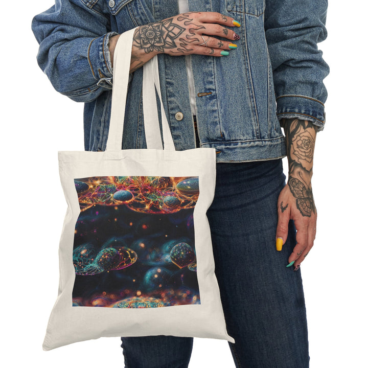 Cosmic Vibrant Tapestry - Natural Tote Bag - Bags - g(0D·IO) - 15" x 16" - Natural -