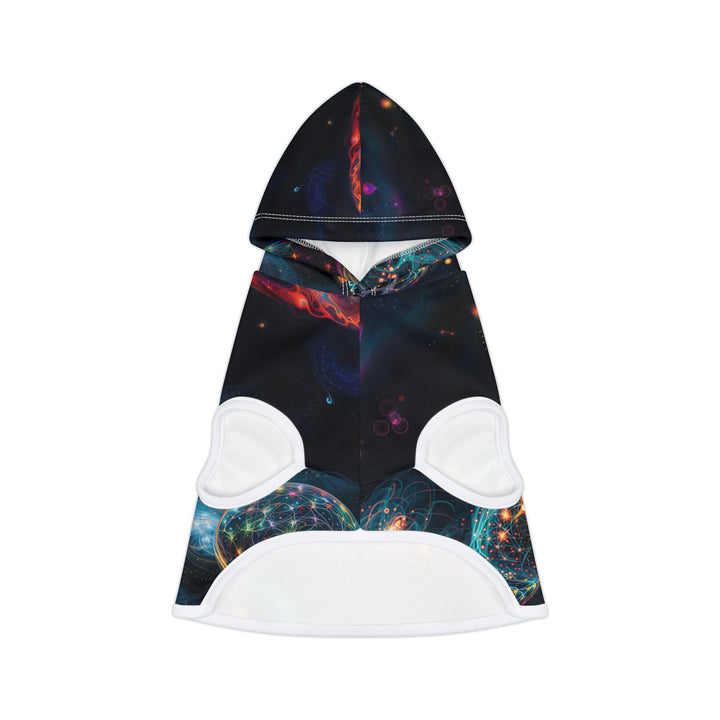 Cosmic Vibrant Tapestry - Pet Hoodie - Pets - g(0D·IO) - XXS - White Rib -