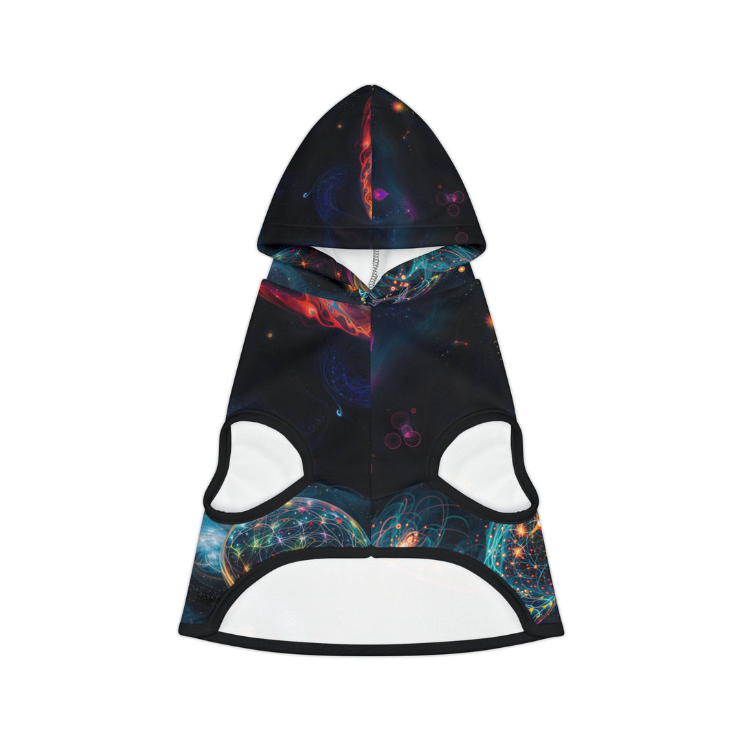 Cosmic Vibrant Tapestry - Pet Hoodie - Pets - g(0D·IO) - XXS - Black Rib -