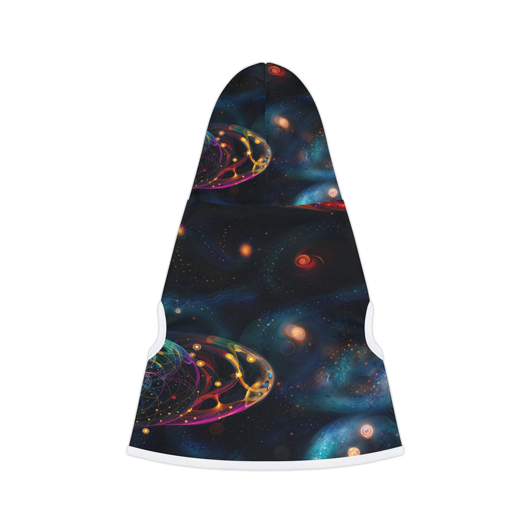 Cosmic Vibrant Tapestry - Pet Hoodie - Pets - g(0D·IO) - XXS - Black Rib -