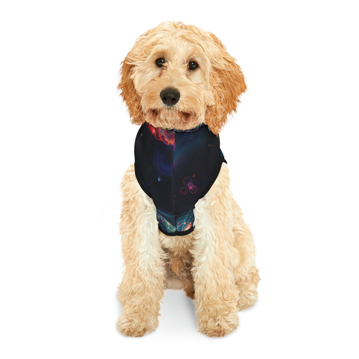 Cosmic Vibrant Tapestry - Pet Hoodie - Pets - g(0D·IO) - XXS - Black Rib -