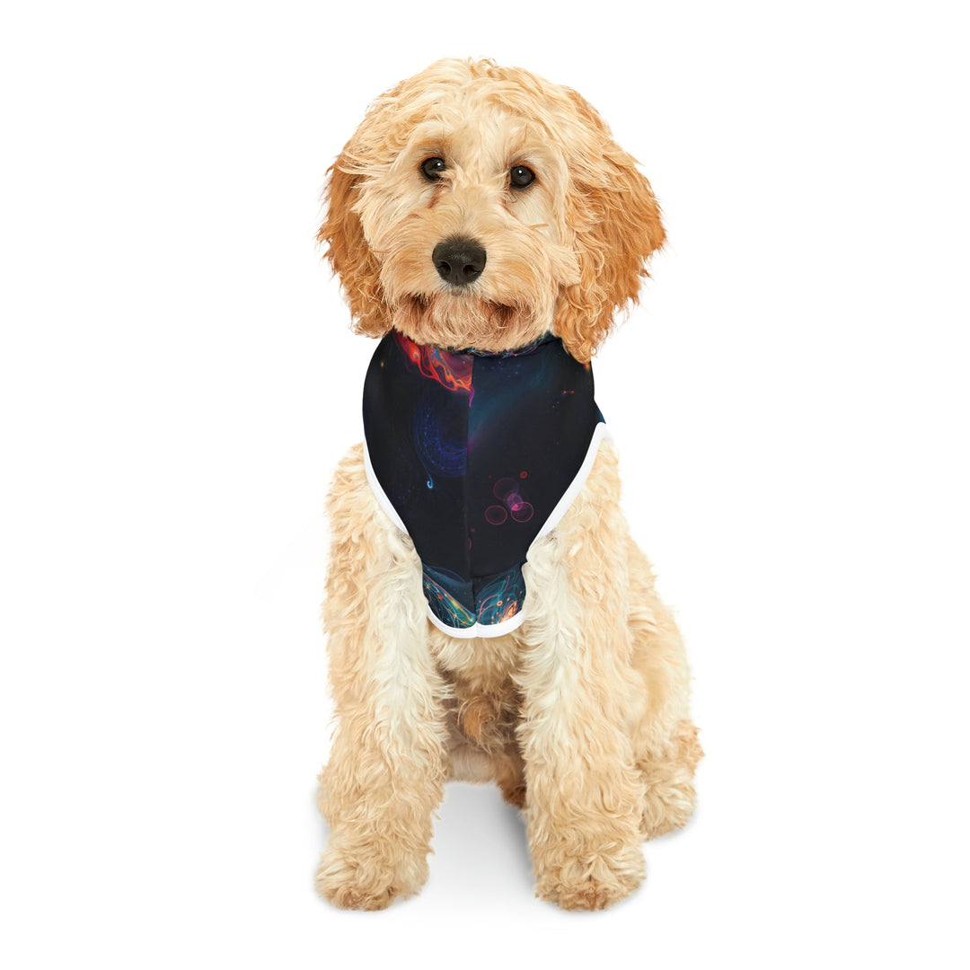 Cosmic Vibrant Tapestry - Pet Hoodie - Pets - g(0D·IO) - XXS - Black Rib -