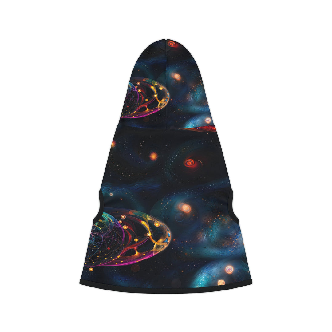 Cosmic Vibrant Tapestry - Pet Hoodie - Pets - g(0D·IO) - XXS - Black Rib -