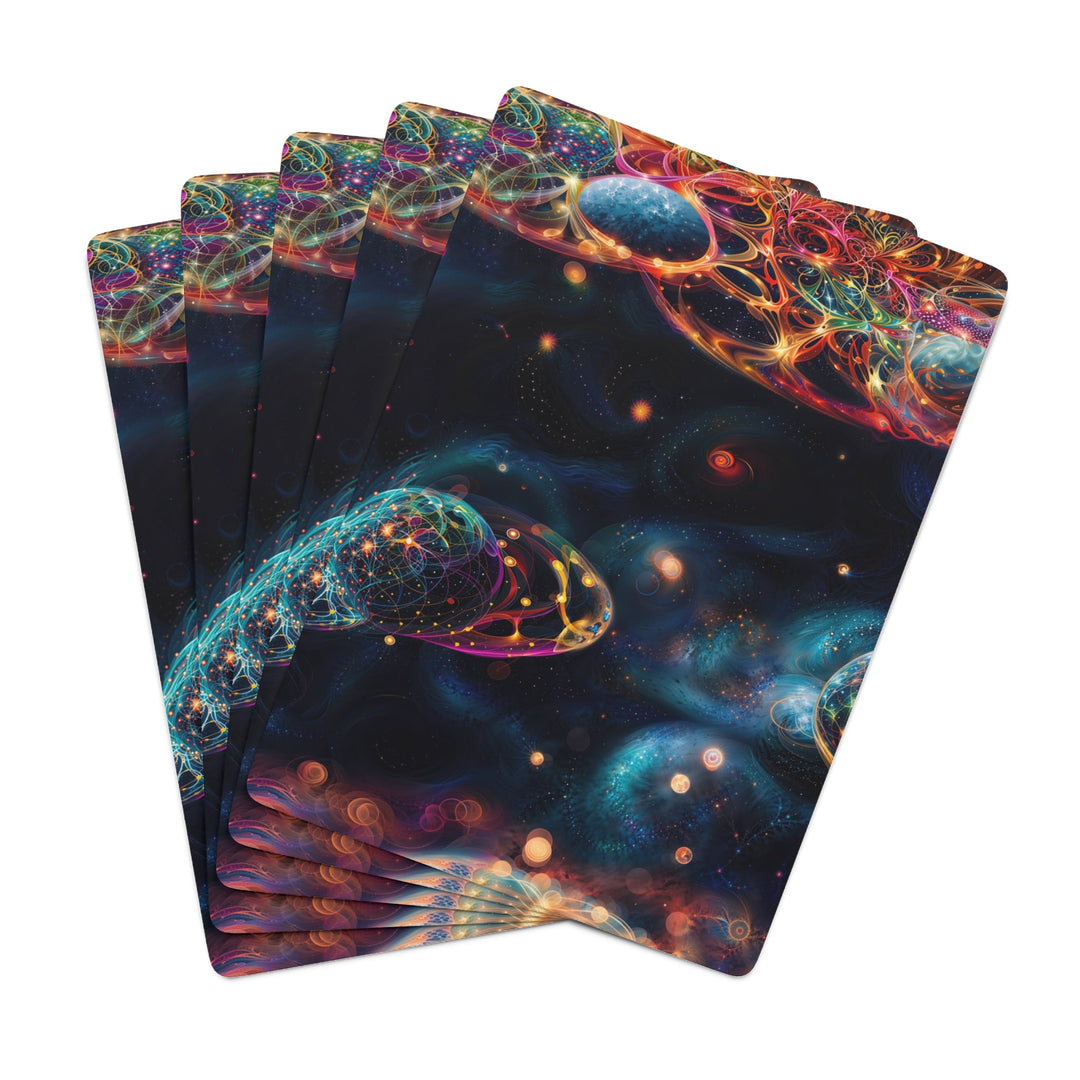 Cosmic Vibrant Tapestry - Poker Cards - Paper products - g(0D·IO) - 2.47" x 3.47" - White - Semi Glossy