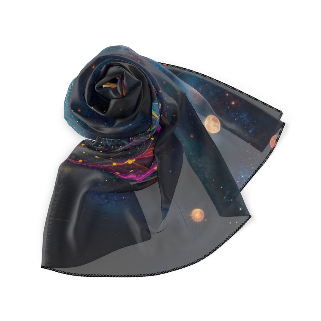 Cosmic Vibrant Tapestry - Poly Scarf - Accessories - g(0D·IO) - Poly chiffon - 50" × 50" -