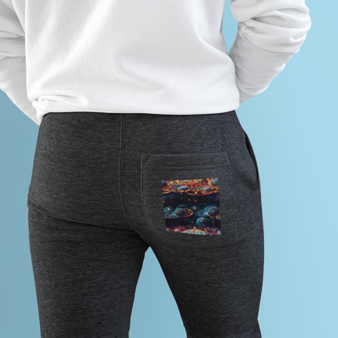 Cosmic Vibrant Tapestry - Premium Fleece Joggers - Trousers - g(0D·IO) - Charcoal Heather - M -