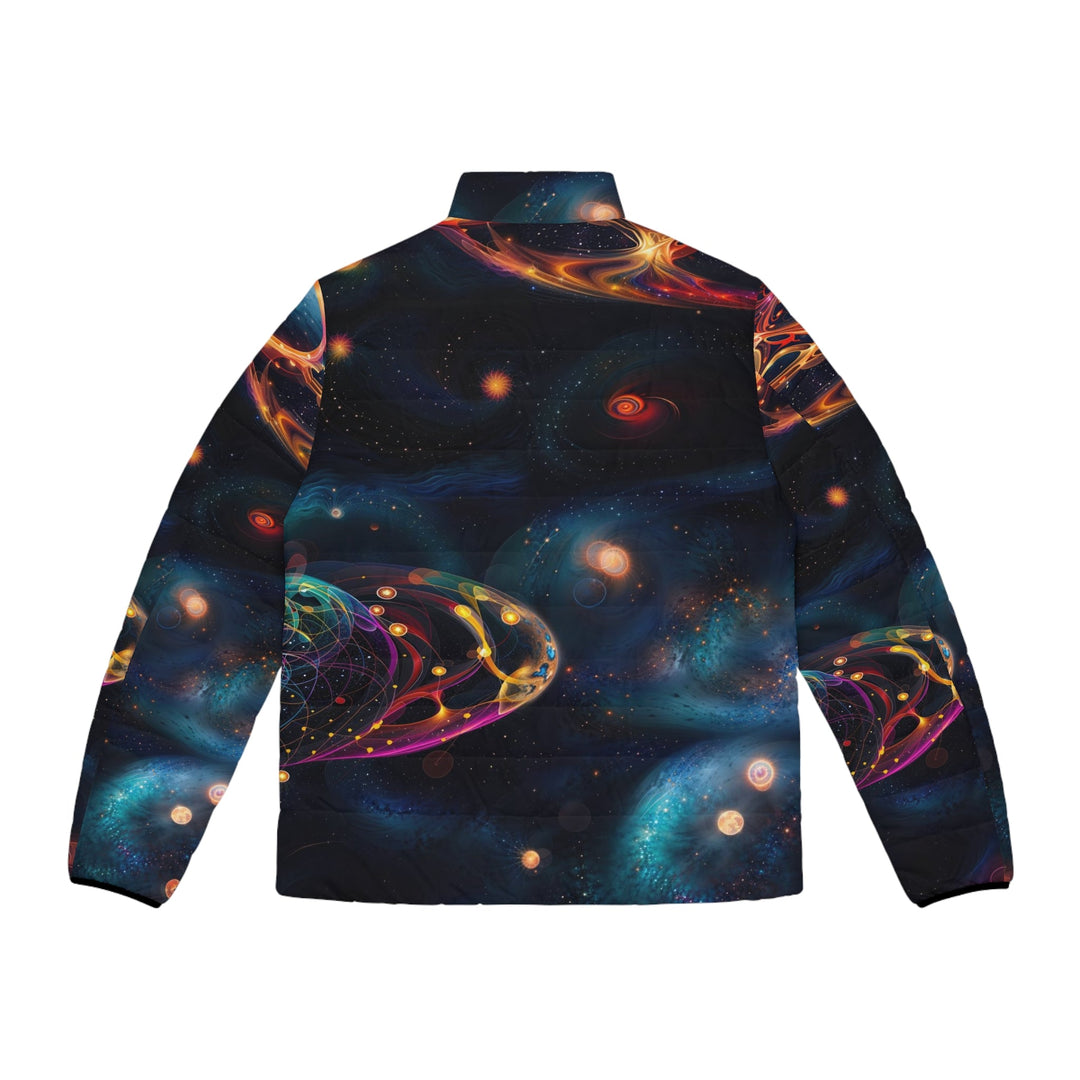 Cosmic Vibrant Tapestry - Puffer Jacket - All Over Prints - g(0D·IO) - S - Black zipper -