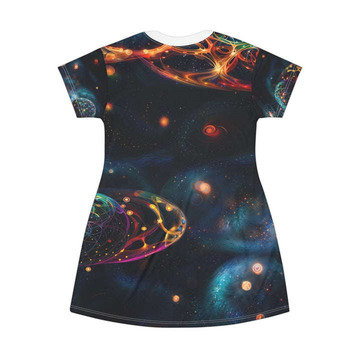 Cosmic Vibrant Tapestry - T-Shirt Dress - All Over Prints - g(0D·IO) - XS - -