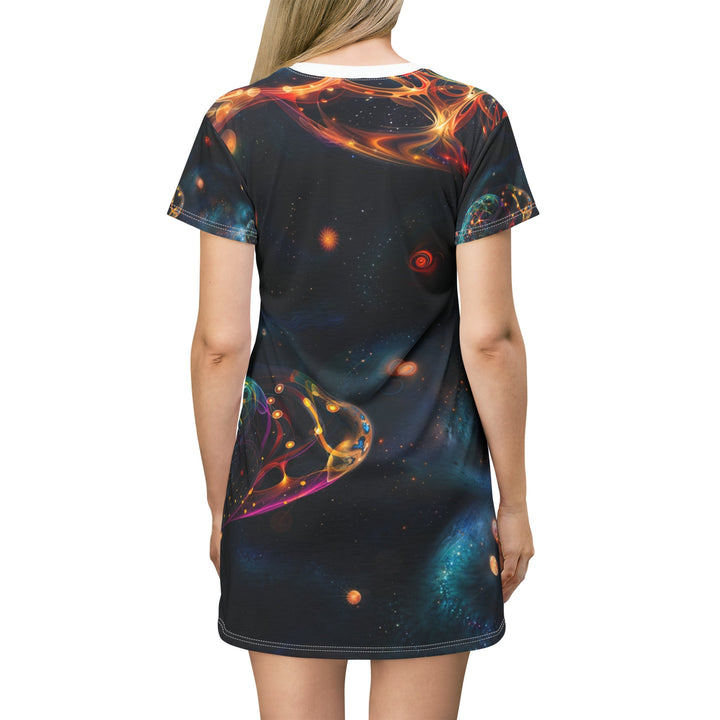 Cosmic Vibrant Tapestry - T-Shirt Dress - All Over Prints - g(0D·IO) - XS - -