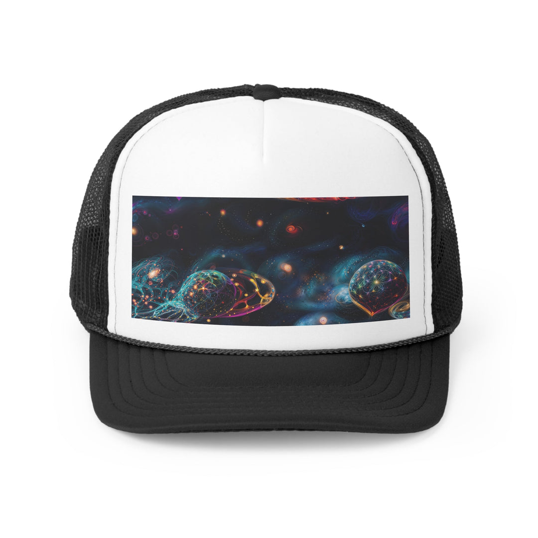 Cosmic Vibrant Tapestry - Trucker Hat - Hats - g(0D·IO) - Black - One size -