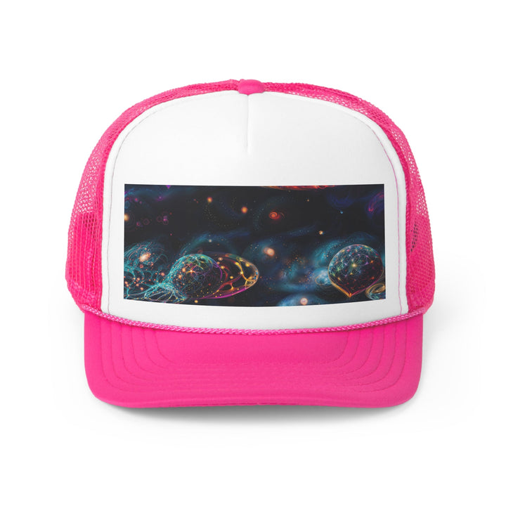 Cosmic Vibrant Tapestry - Trucker Hat - Hats - g(0D·IO) - Pink - One size -