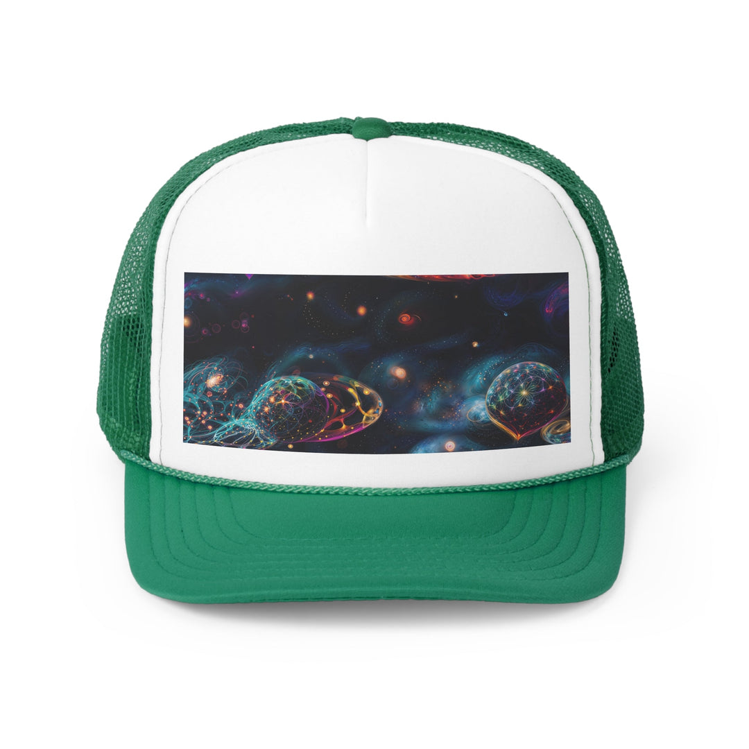 Cosmic Vibrant Tapestry - Trucker Hat - Hats - g(0D·IO) - Green - One size -