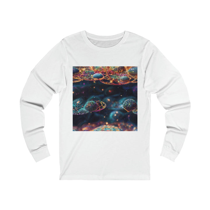 Cosmic Vibrant Tapestry - Unisex Jersey Long Sleeve Tee - Long-sleeve - g(0D·IO) - S - White -