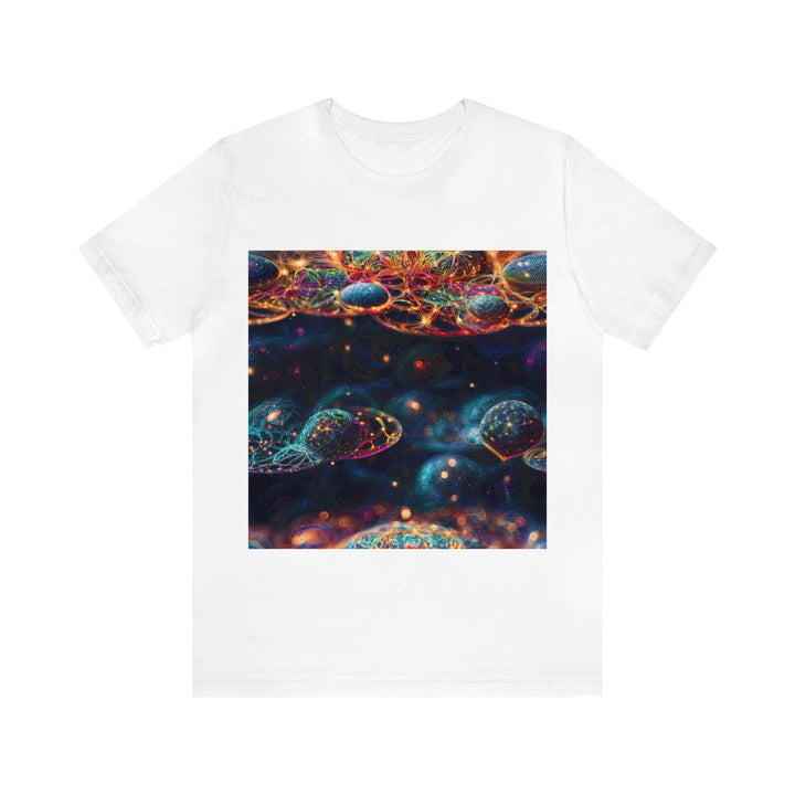 Cosmic Vibrant Tapestry - Unisex Jersey Short Sleeve Tee - T-Shirt - g(0D·IO) - White - S -