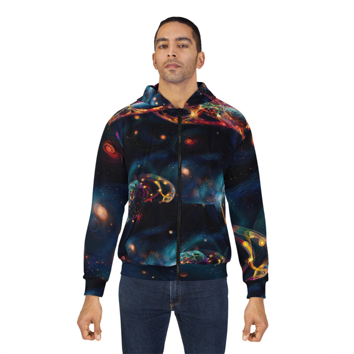 Cosmic Vibrant Tapestry - Unisex Zip Hoodie - All Over Prints - g(0D·IO) - XS - -