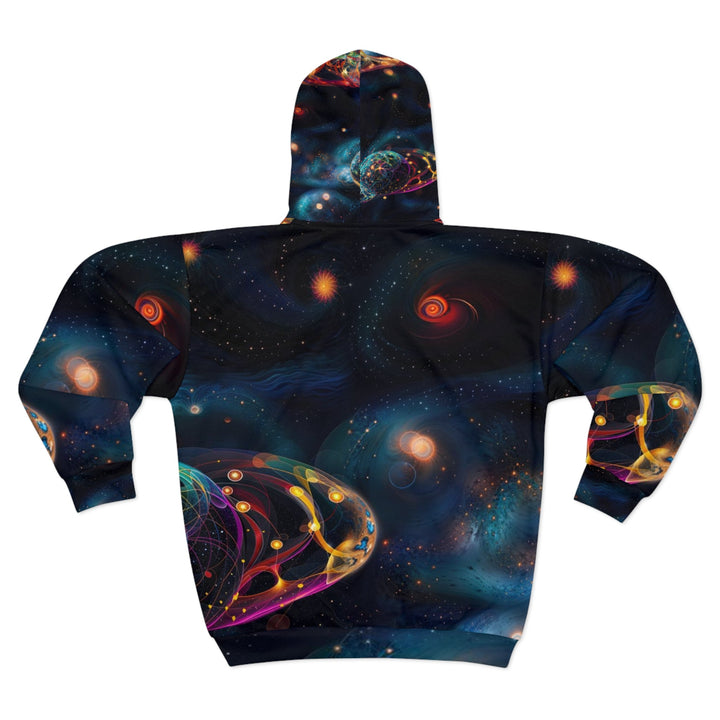 Cosmic Vibrant Tapestry - Unisex Zip Hoodie - All Over Prints - g(0D·IO) - XS - -