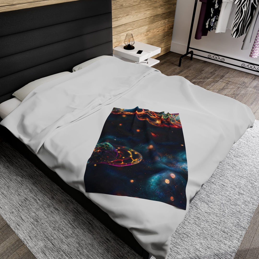 Cosmic Vibrant Tapestry - Velveteen Plush Blanket - All Over Prints - g(0D·IO) - 30" × 40" - -