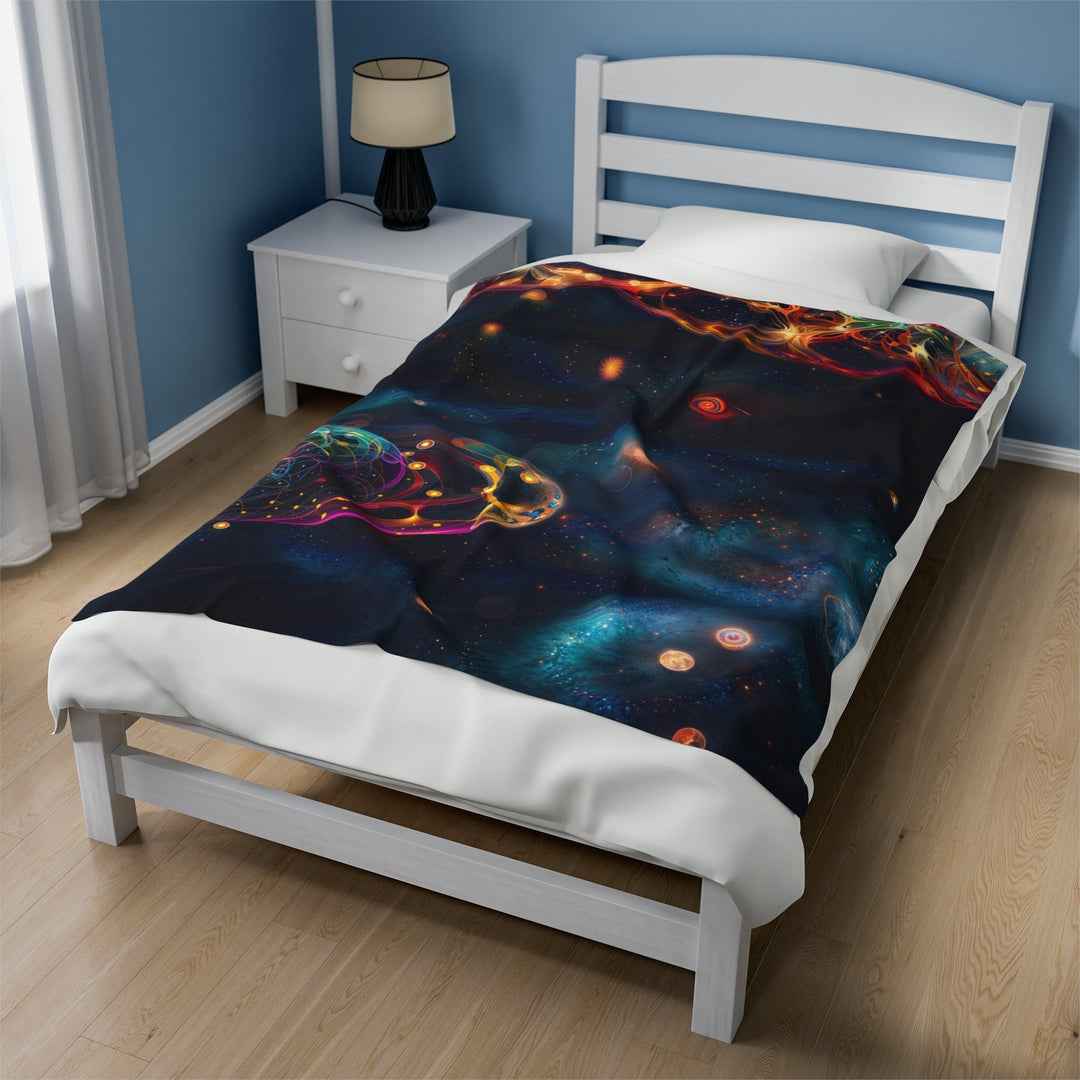 Cosmic Vibrant Tapestry - Velveteen Plush Blanket - All Over Prints - g(0D·IO) - 30" × 40" - -