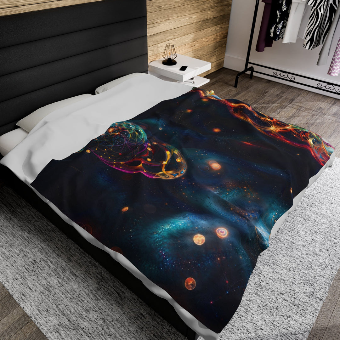 Cosmic Vibrant Tapestry - Velveteen Plush Blanket - All Over Prints - g(0D·IO) - 30" × 40" - -