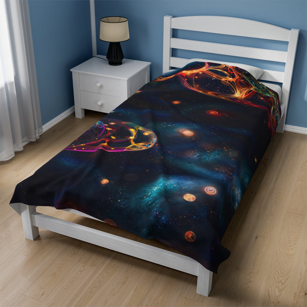 Cosmic Vibrant Tapestry - Velveteen Plush Blanket - All Over Prints - g(0D·IO) - 30" × 40" - -