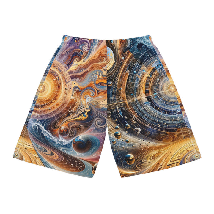 Cosmic Vortex Harmony - AOP Basketball Shorts - All Over Prints - g(0D·IO) - Seam thread color automatically matched to design - XS -