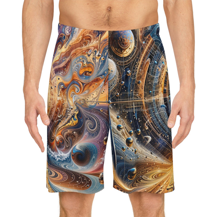 Cosmic Vortex Harmony - AOP Basketball Shorts - All Over Prints - g(0D·IO) - Seam thread color automatically matched to design - XS -