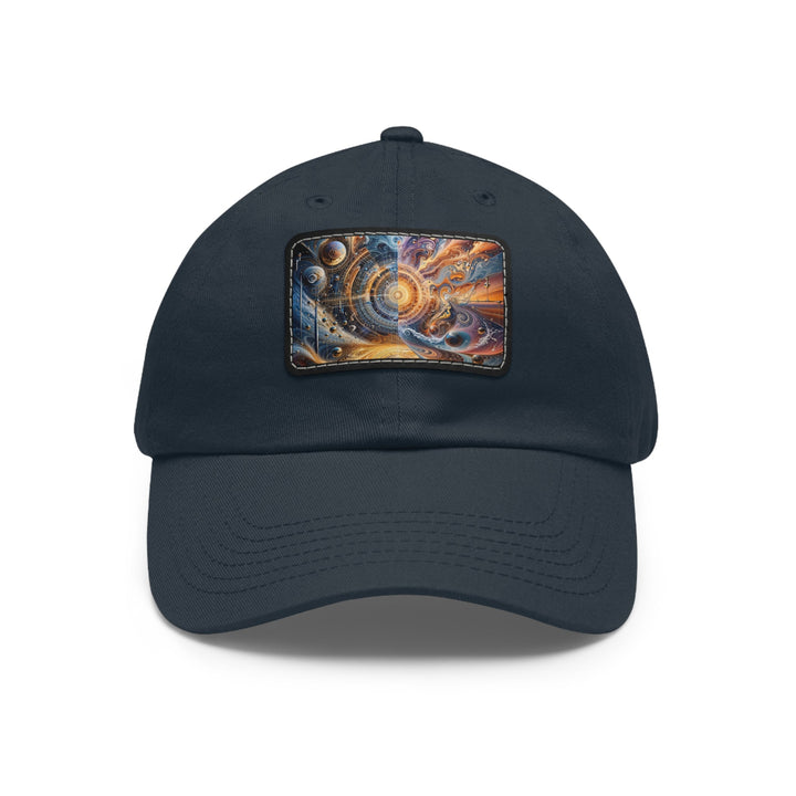 Cosmic Vortex Harmony - Dad Hat - Hats - g(0D·IO) - Navy / Black patch - Rectangle - One size