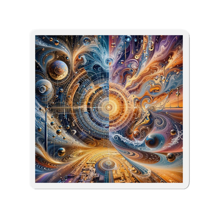 Cosmic Vortex Harmony - Die-cut Magnet - Home Decor - g(0D·IO) - 3" x 3" - Die-Cut - 1 pc