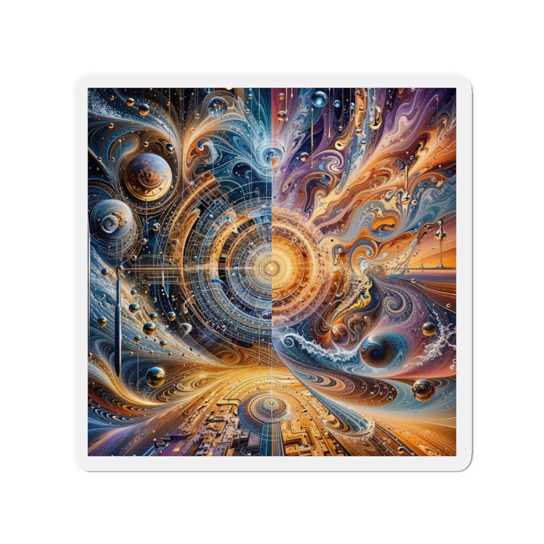 Cosmic Vortex Harmony - Die-cut Magnet - Home Decor - g(0D·IO) - 4" x 4" - Die-Cut - 1 pc