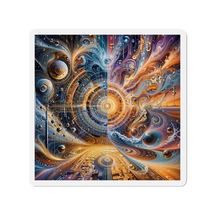 Cosmic Vortex Harmony - Die-cut Magnet - Home Decor - g(0D·IO) - 4" x 4" - Die-Cut - 1 pc