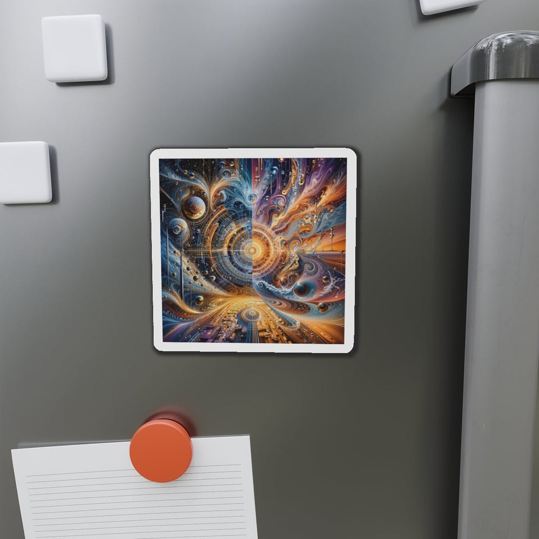 Cosmic Vortex Harmony - Die-cut Magnet - Home Decor - g(0D·IO) - 6 × 6" - Die-Cut - 1 pc