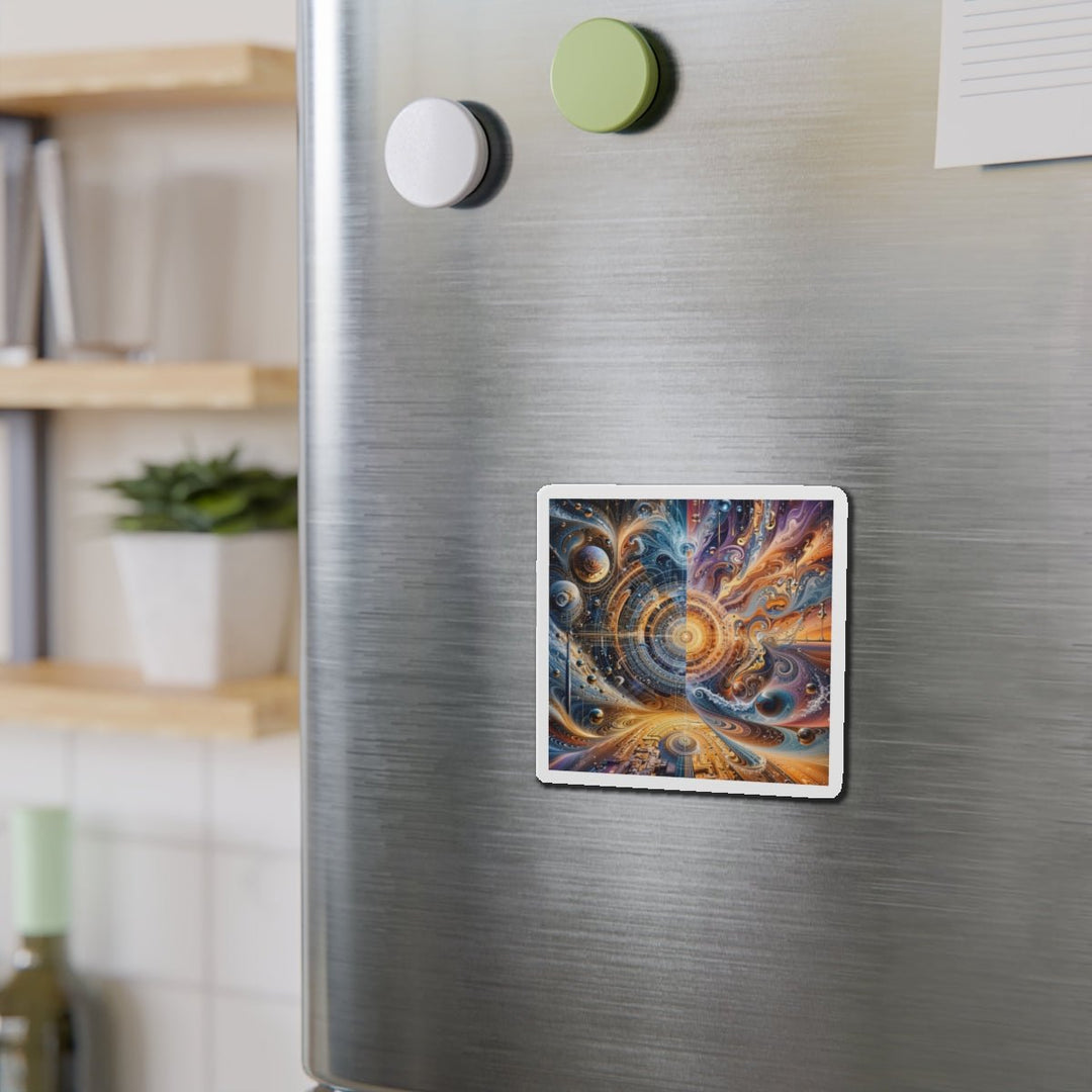 Cosmic Vortex Harmony - Die-cut Magnet - Home Decor - g(0D·IO) - 6 × 6" - Die-Cut - 1 pc