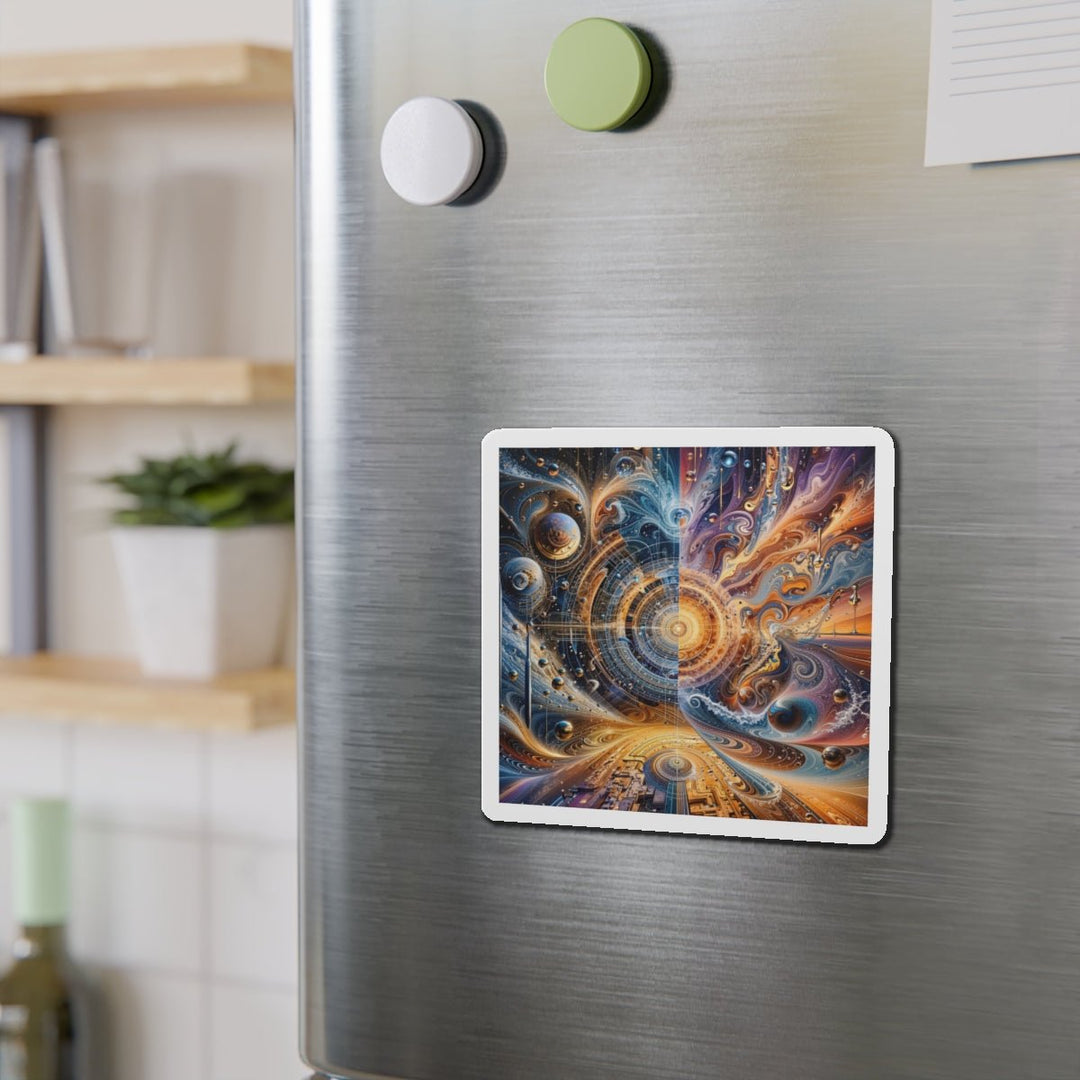 Cosmic Vortex Harmony - Die-cut Magnet - Home Decor - g(0D·IO) - 6 × 6" - Die-Cut - 1 pc