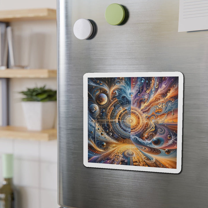 Cosmic Vortex Harmony - Die-cut Magnet - Home Decor - g(0D·IO) - 6 × 6" - Die-Cut - 1 pc