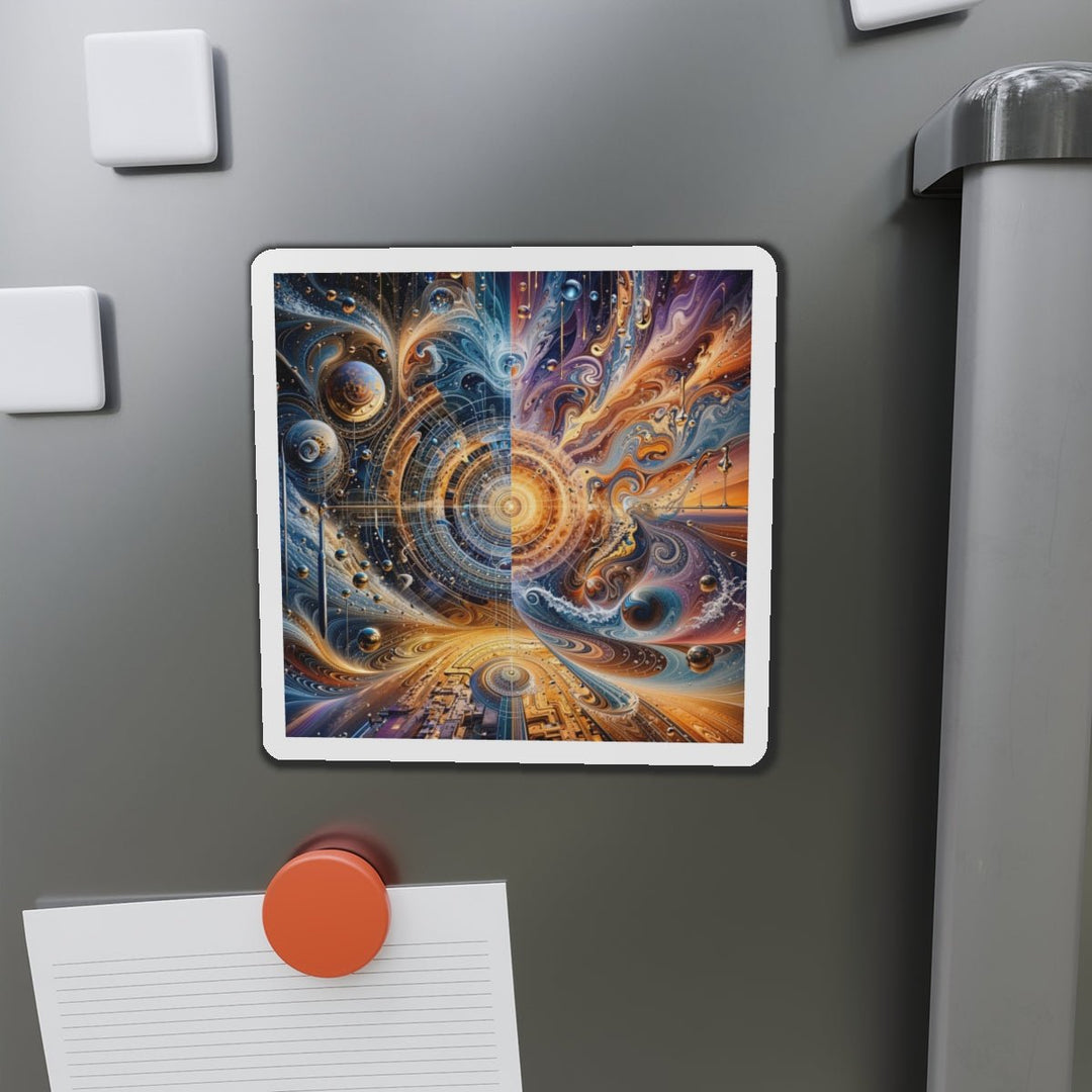 Cosmic Vortex Harmony - Die-cut Magnet - Home Decor - g(0D·IO) - 6 × 6" - Die-Cut - 1 pc