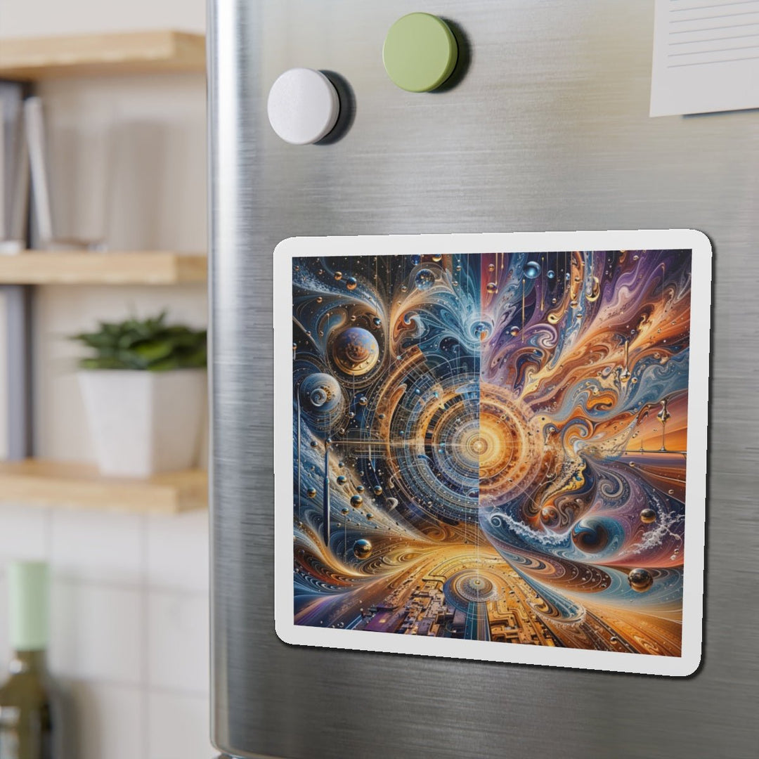 Cosmic Vortex Harmony - Die-cut Magnet - Home Decor - g(0D·IO) - 6 × 6" - Die-Cut - 1 pc