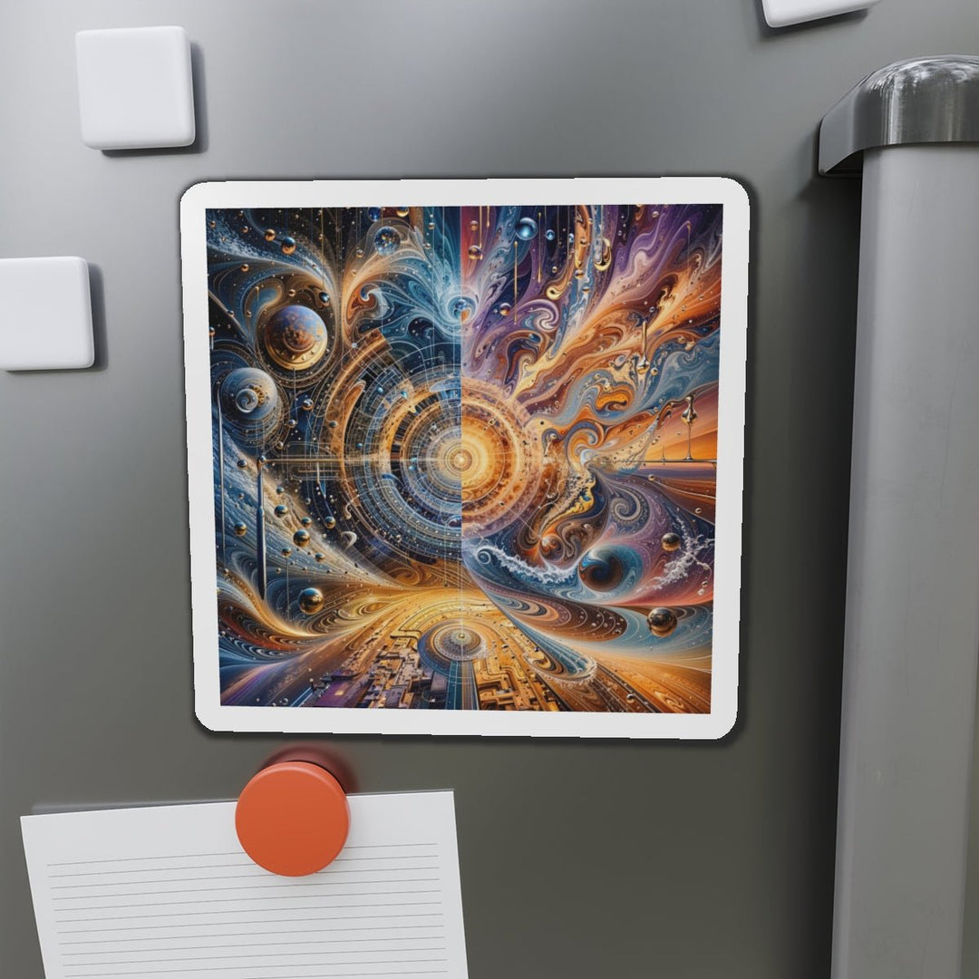 Cosmic Vortex Harmony - Die-cut Magnet - Home Decor - g(0D·IO) - 6 × 6" - Die-Cut - 1 pc