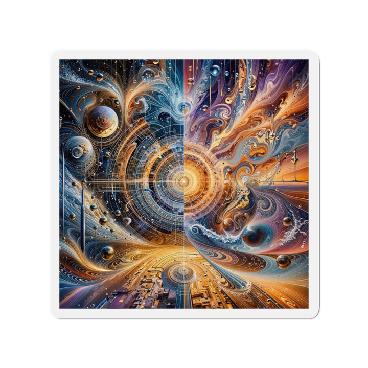 Cosmic Vortex Harmony - Die-cut Magnet - Home Decor - g(0D·IO) - 6 × 6" - Die-Cut - 1 pc