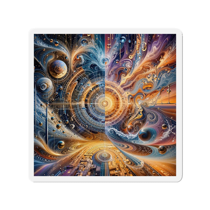 Cosmic Vortex Harmony - Die-cut Magnet - Home Decor - g(0D·IO) - 5" x 5" - Die-Cut - 1 pc