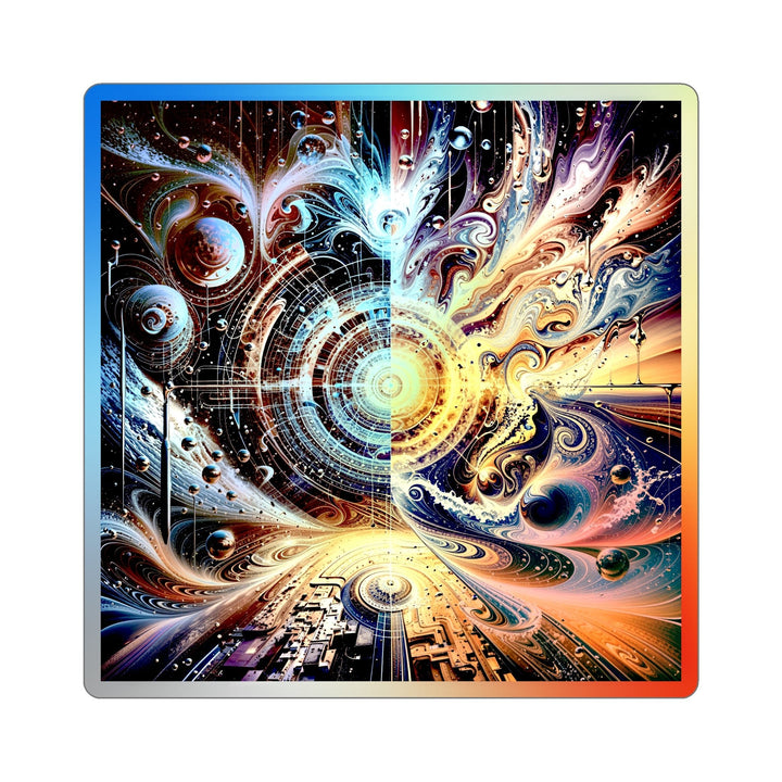 Cosmic Vortex Harmony - Holographic Die-Cut Sticker - Paper products - g(0D·IO) - 5" × 5" - Die-Cut - Holographic