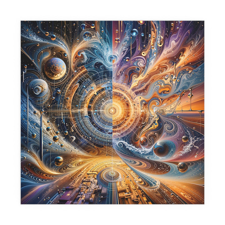 Cosmic Vortex Harmony - Indoor and Outdoor Silk Poster - Poster - g(0D·IO) - 30″ x 30″ (Square) - Semi Glossy -