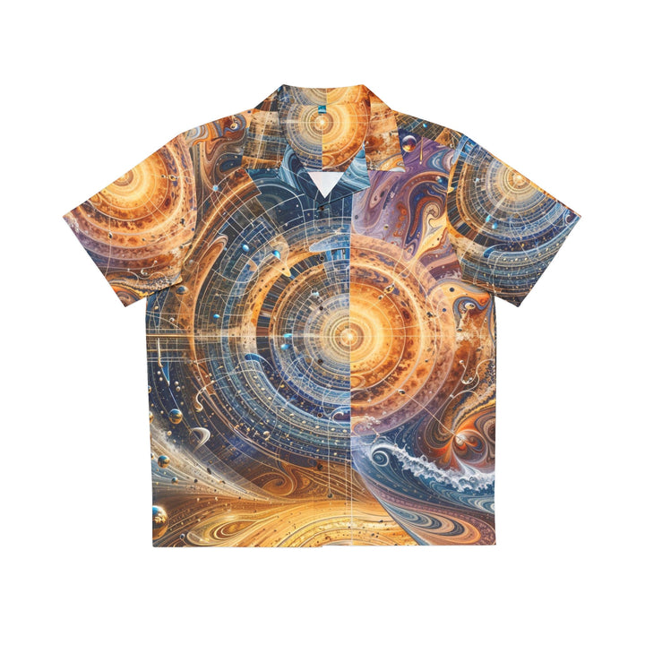 Cosmic Vortex Harmony - Men's Hawaiian Shirt - All Over Prints - g(0D·IO) - S - Black -