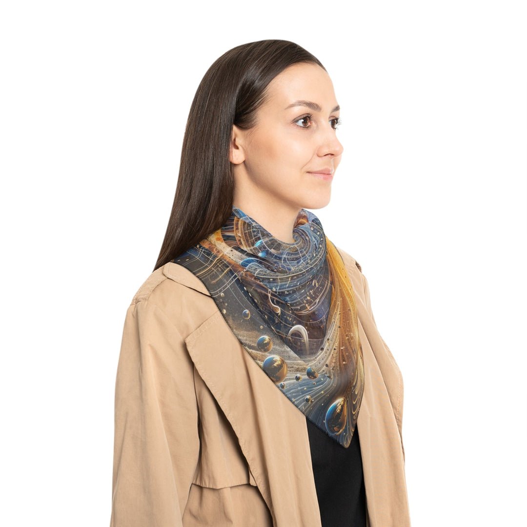 Cosmic Vortex Harmony - Poly Scarf - Accessories - g(0D·IO) - Poly chiffon - 50" × 50" -