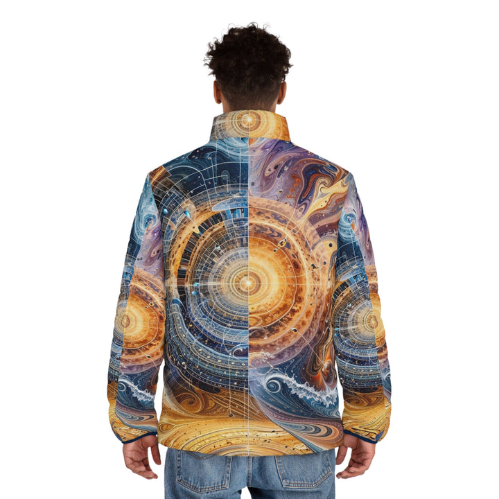 Cosmic Vortex Harmony - Puffer Jacket - All Over Prints - g(0D·IO) - S - Black zipper -